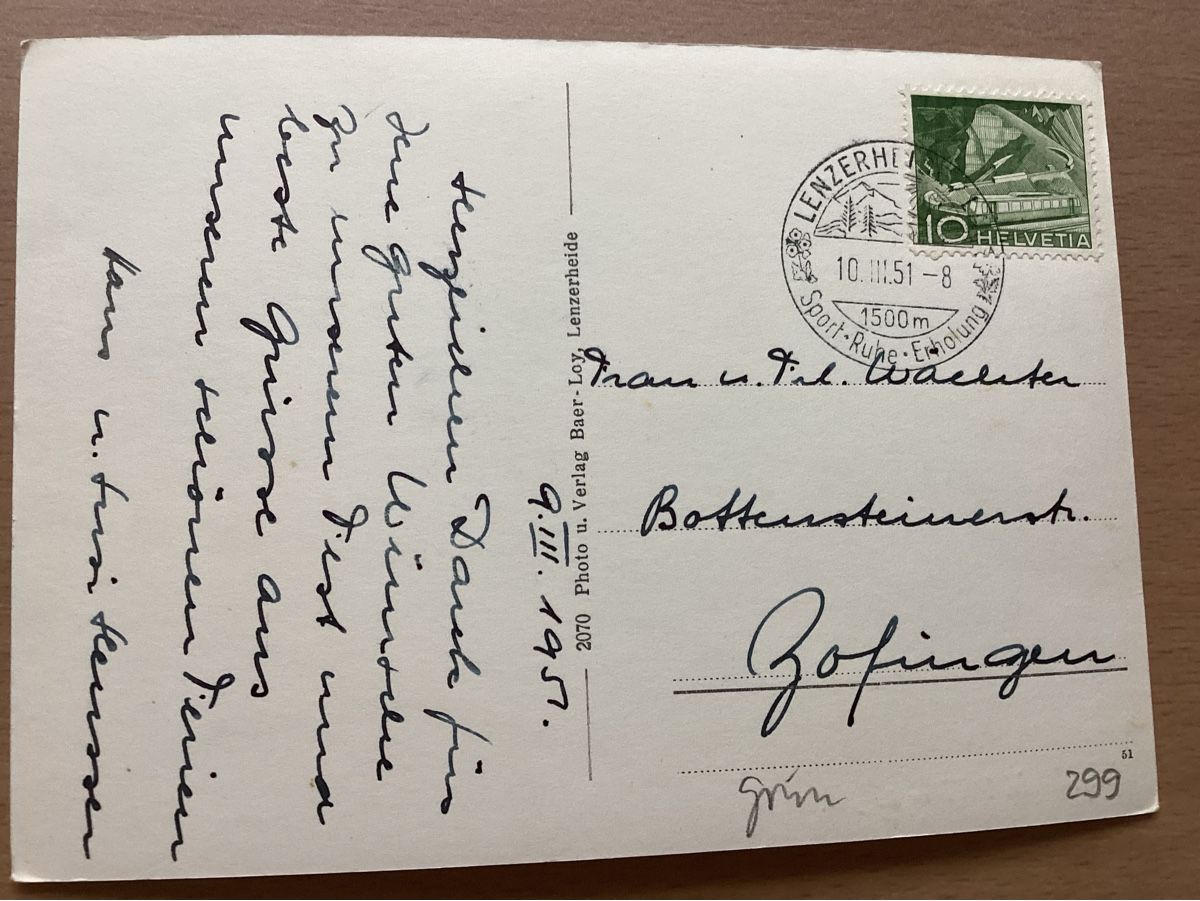Cartoline postali: AK Lenzerheide, 1477 m.ü.M. – Usato da Wassen UR venduto da SABDOM 1