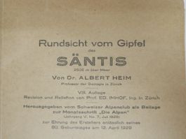 Antike Rundsicht vom Säntis 1929, Karte Landkarte
