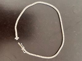 Tennisarmband, Brilliantarmband, natürliche Diamanten, 18 K