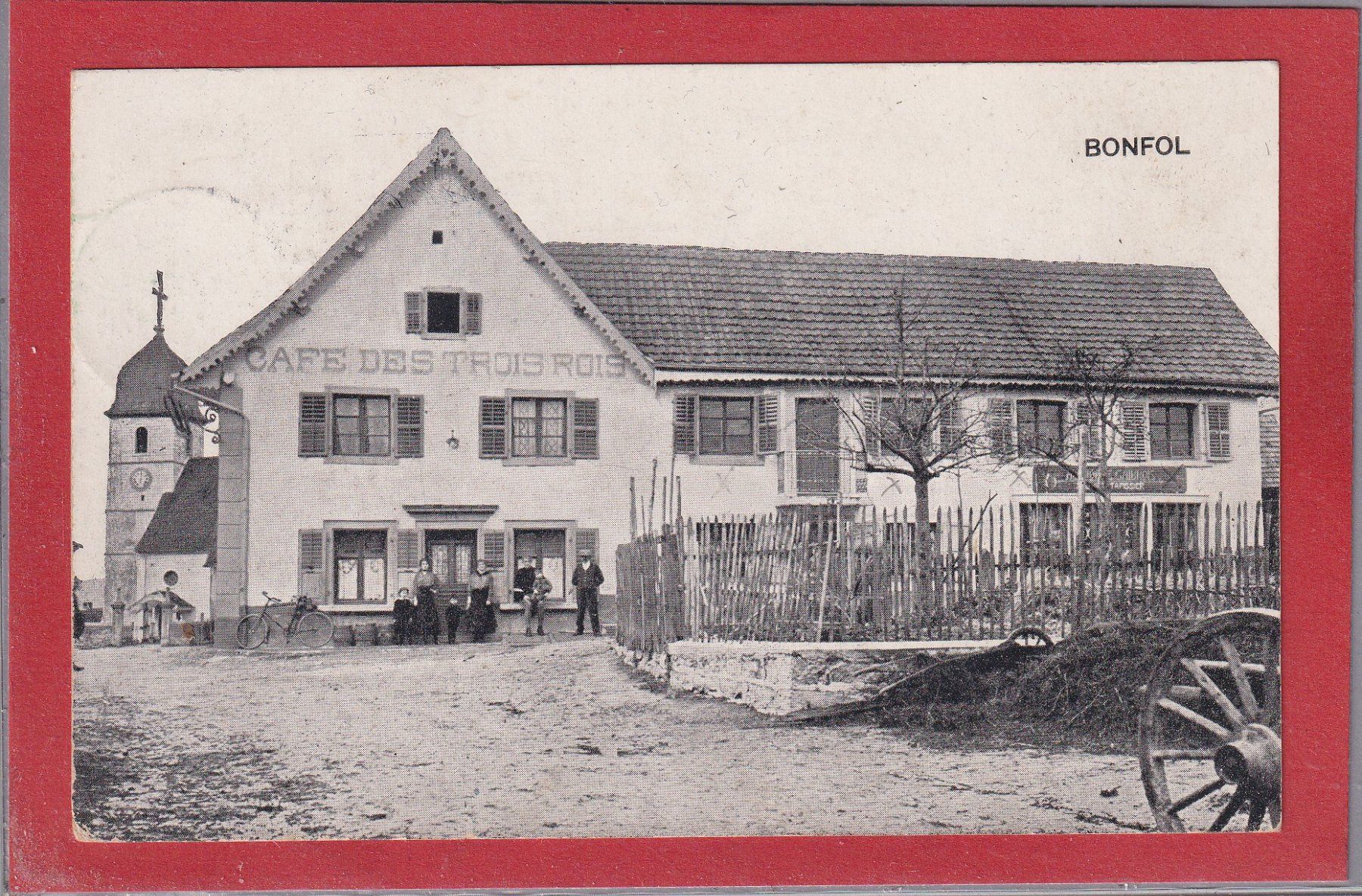 Cartoline postali: Bonfol - Café des Trois Rois - 1901 – Usato da Orvin venduto da Pyaeschli