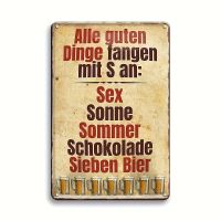 ☀️ Metallschild: "Alle guten Dinge fangen mit S an!" 🍻