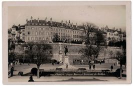 Genève, Place Neuve et Terrasse de Sellon, circulée 1932