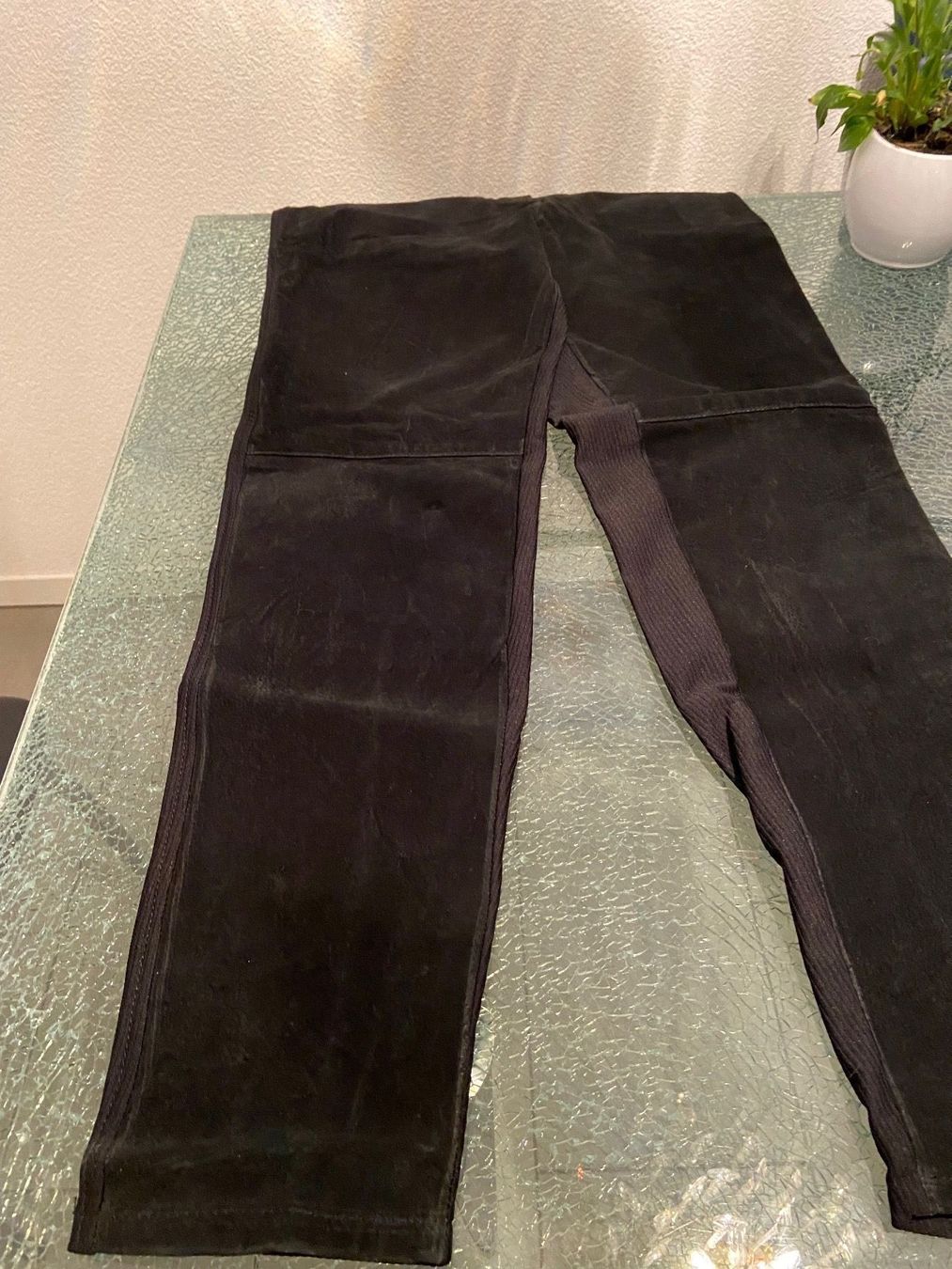 Pantaloni: elegante schwarze Leder/Stoffhose – Usato da Oftringen venduto da andrax 2