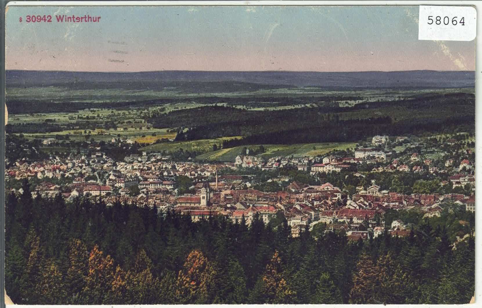 Cartoline postali: Winterthur - Generalansicht - Litho – Usato da Ettingen venduto da Kartenplanet