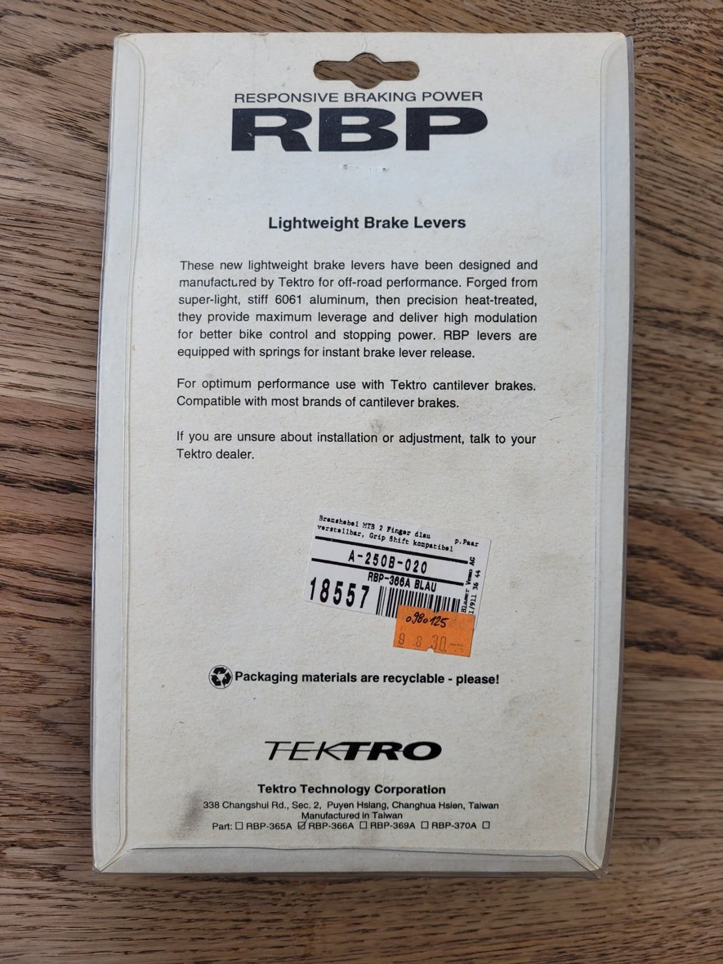 Pezzi di ricambio: RBP Retro Bremshebelset (NOS) – Nuovo e nell'imballaggio originale da Rechthalten venduto da Strike10 1