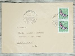CL02 Enveloppe + Timbre Suisse 1956