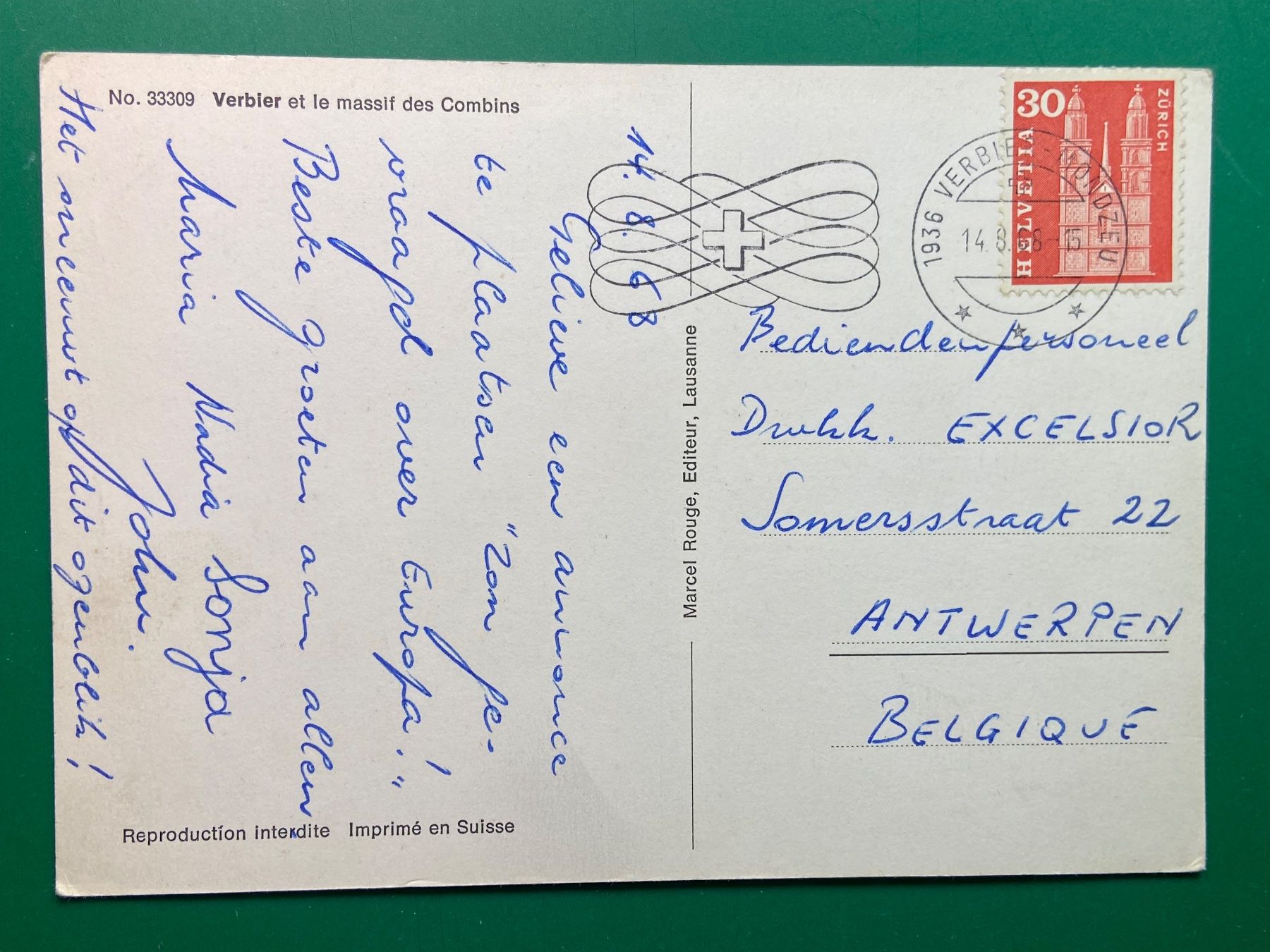 Cartoline postali: Verbier et le massif des Combins – Usato da Steg VS venduto da _vinci_ 1