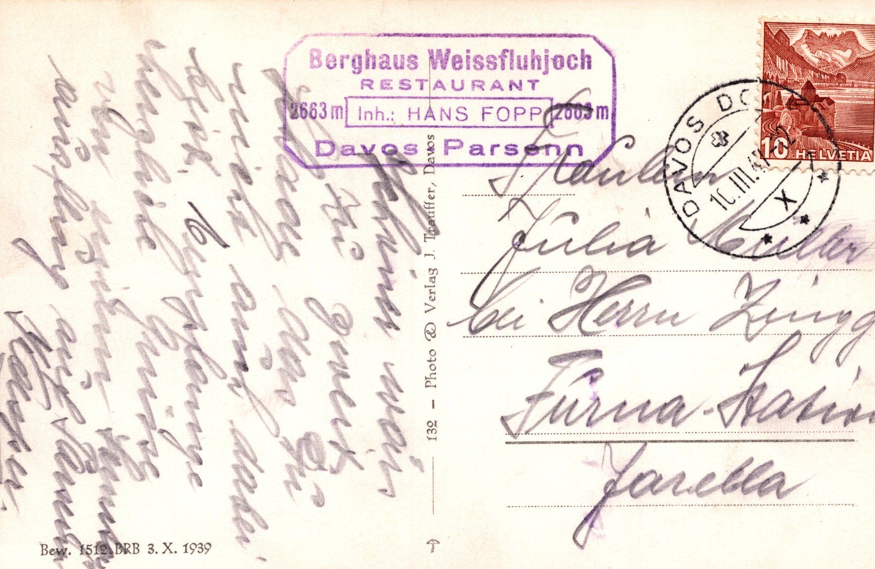 Ansichtskarten: 0088 - Postkarte / Ansichtskarte - Davos Parsenn Weissfluh.. – Gebraucht aus Reinach BL von Boston-Verkauf 1