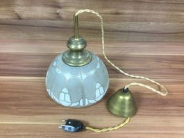 Gebrauchte Hängelampe mit schönem Glas Gold Farbig