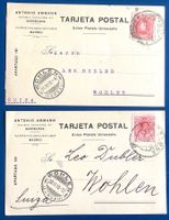 1910 /Spanien 2 Postkarten Alfons XIII - Barcelona - Wohlen