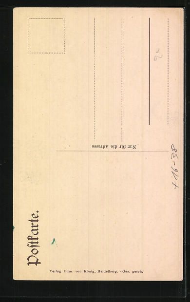 Cartoline postali: Grusskarten-AK Alt-Heidelberg, Teilansic – Usato da Berlin venduto da bartko-reher 1