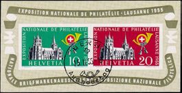 1955, Lausanner-Block Nr. W35,  Ersttag BERN 15.ll.55 (d)