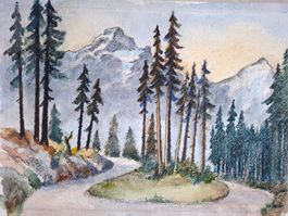 Aquarell Ferdinand Meyer-Streiff Vrenelisgärtli Schwanden GL