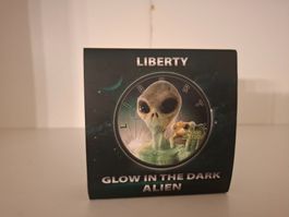 Glow in the Dark Alien (1Unze Silber) Limit.auf 500 Stück