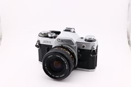 Canon AE-1 analog Kamera mit FD 28mm 1:2.8 S.C. Objektiv