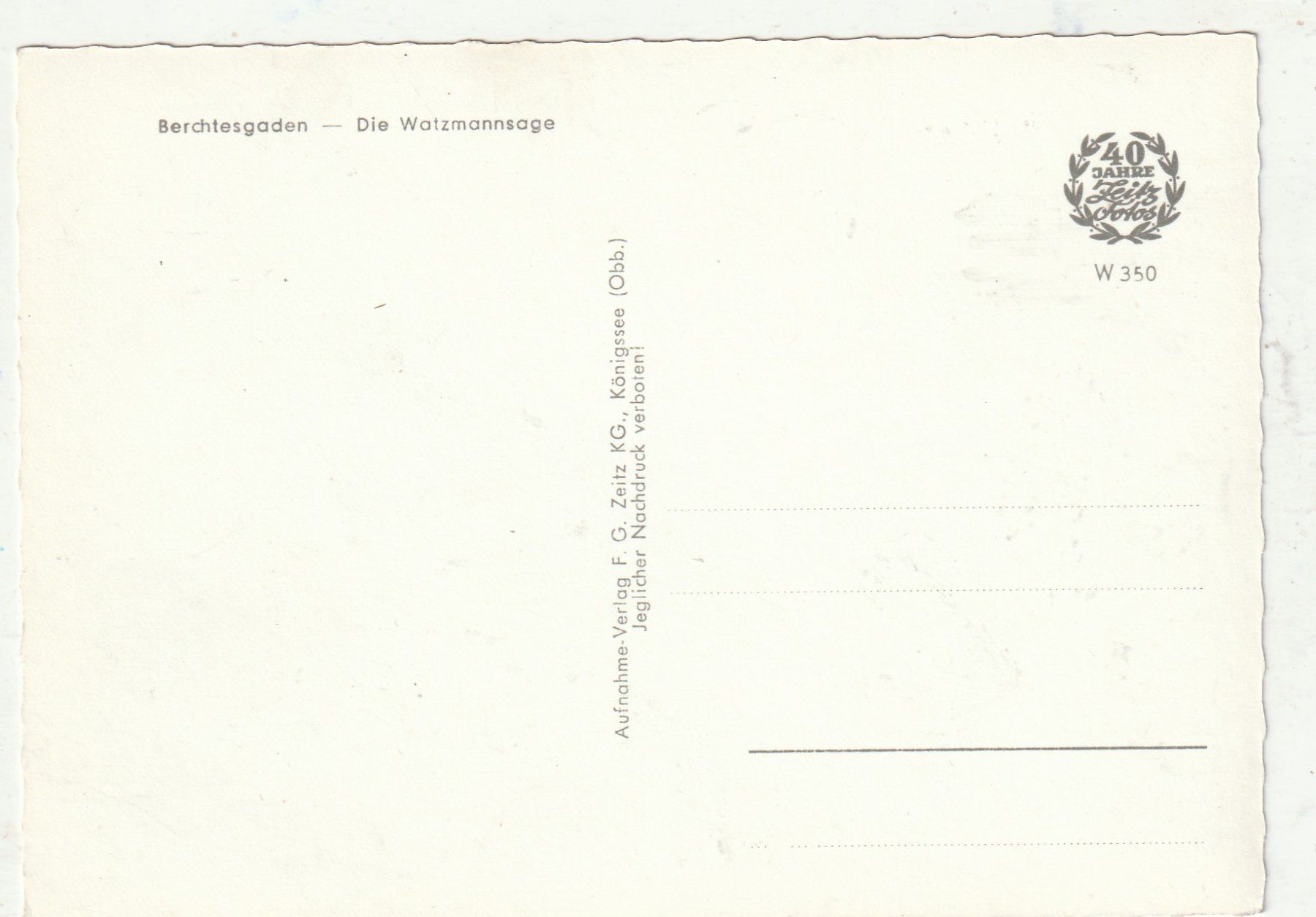 Cartoline postali: Berchtesgade. Die Watzmansage – Usato da Lumbrein venduto da made02 1