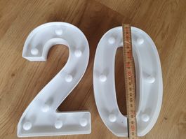 GrosseLED Zahlen 20, 21cm hoch