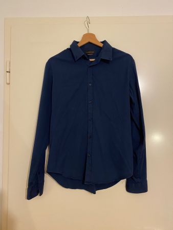 Hemd blau Zara Men L Super Slim Fit