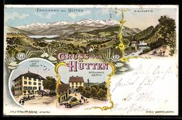 Litho Hütten, Sihlpartie, Gasthof zur K