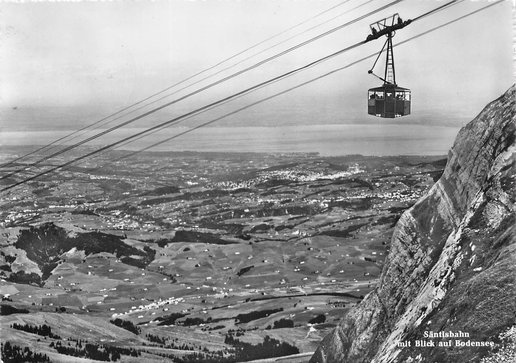 Cartoline postali: Säntisbahn mit Blick auf Bodensee (SG) G – Usato da Biasca venduto da Blenio71