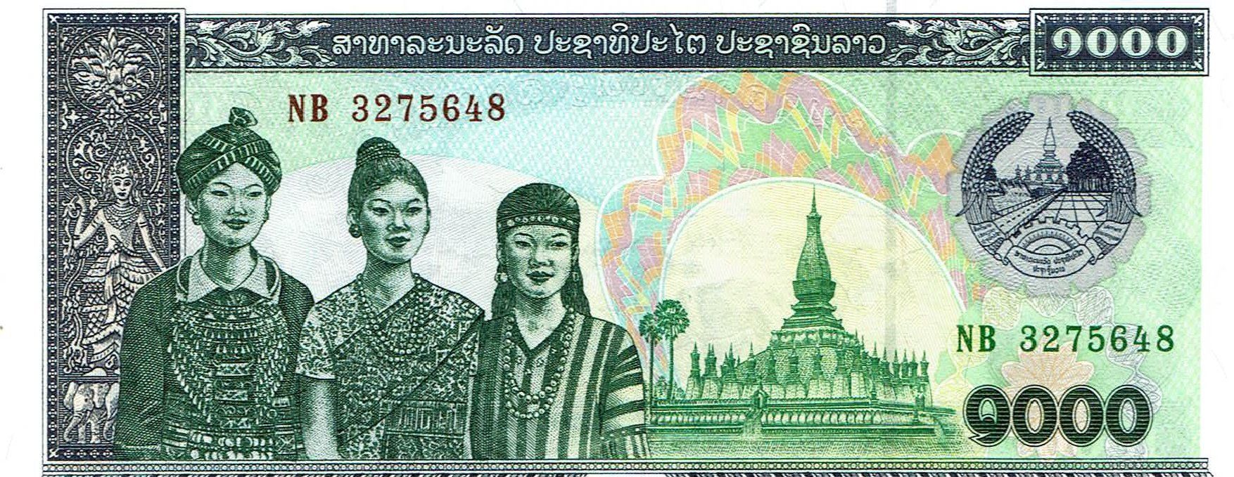 Banconote: Laos 1000 Kip 2003 P-32Ab UNZ Nr2 – Nuovo (secondo la descrizione) da Steffisburg venduto da ber_8htf