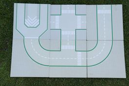 6 graue Lego Strassenplatten