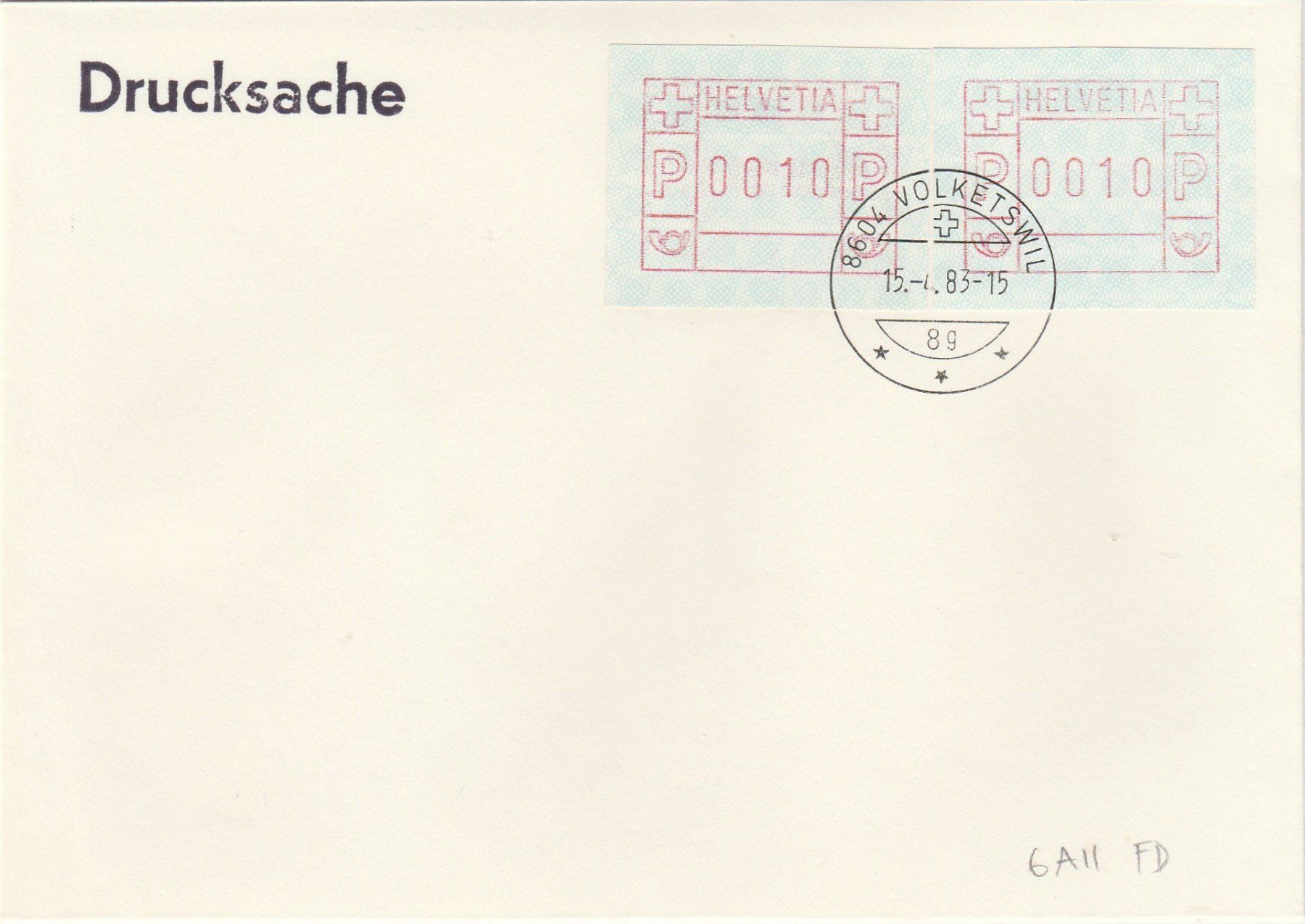 Alle Briefmarken: Frühdatum Nr. 6AII – Gebraucht aus Oberglatt ZH von Wiedmi6