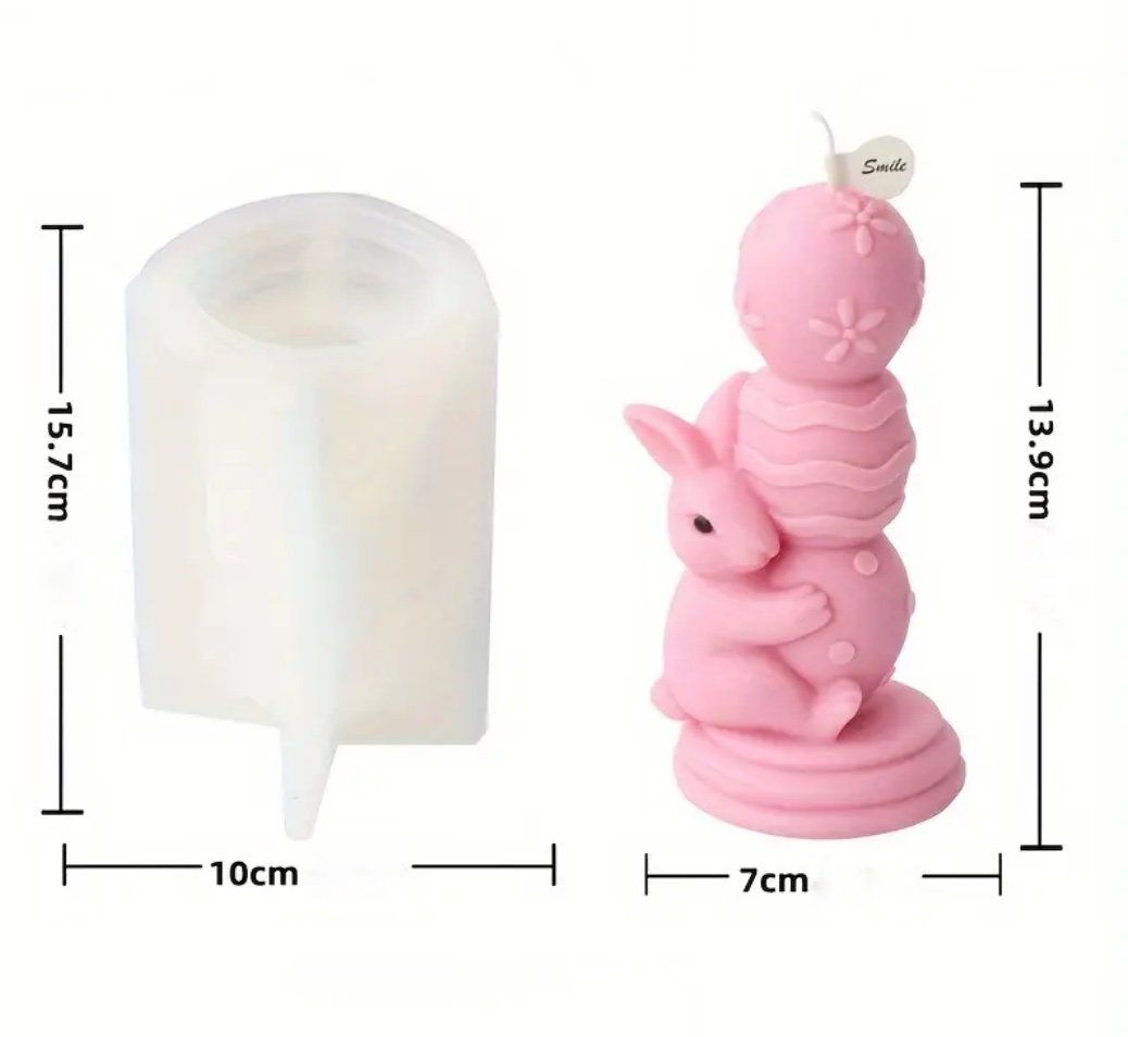 Teglie da forno: Giessform Silikonform Hase mit Ostereierturm – Nuovo e nell'imballaggio originale da Kaltbrunn venduto da schere-stein-papier