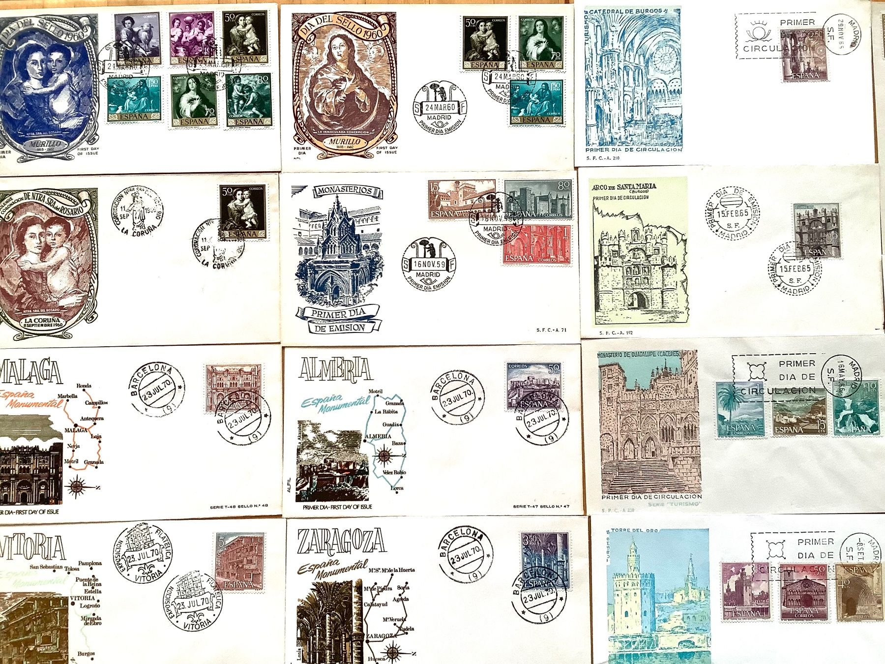 Tutti i francobolli: 1959/1970 - Spanien - 22 Stk.FDC – Nuovo (secondo la descrizione) da Liestal venduto da Skunk02 1