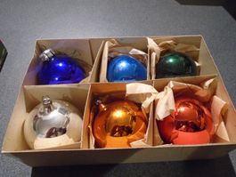 Weihnachtskugel 6 Stück, verschiedene Farben