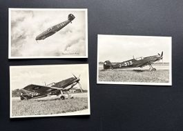 Lot 3 cartes postale ancienne Aviation Suisse Me 109