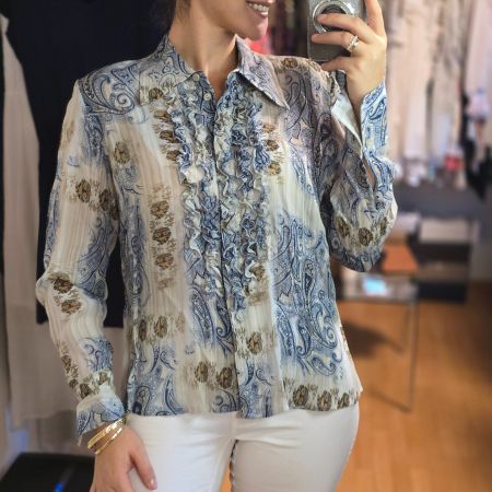 Vintage-Style Bluse mit Rüschen YOUR SIXTH SENSE 46