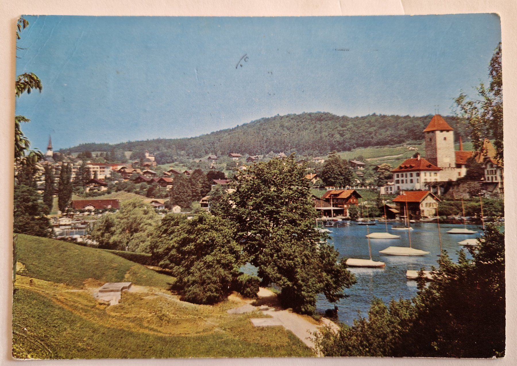 Ansichtskarten: Spiez am Thunersee 1972 – Gebraucht aus Melchnau von Arthurius
