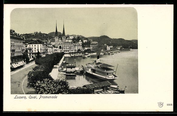 Ansichtskarten: AK Luzern, Quai, Promenade – Gebraucht aus Berlin von bartko-reher
