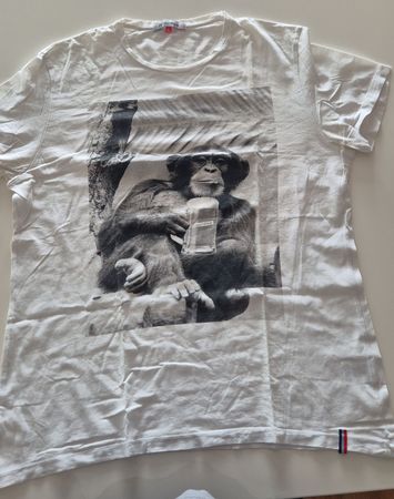Weisses T-Shirt mit Affen Motiv von Frenchkick Gr.XL