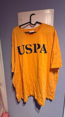 USPA T-Shirt orange, blaue Schrift 5XL