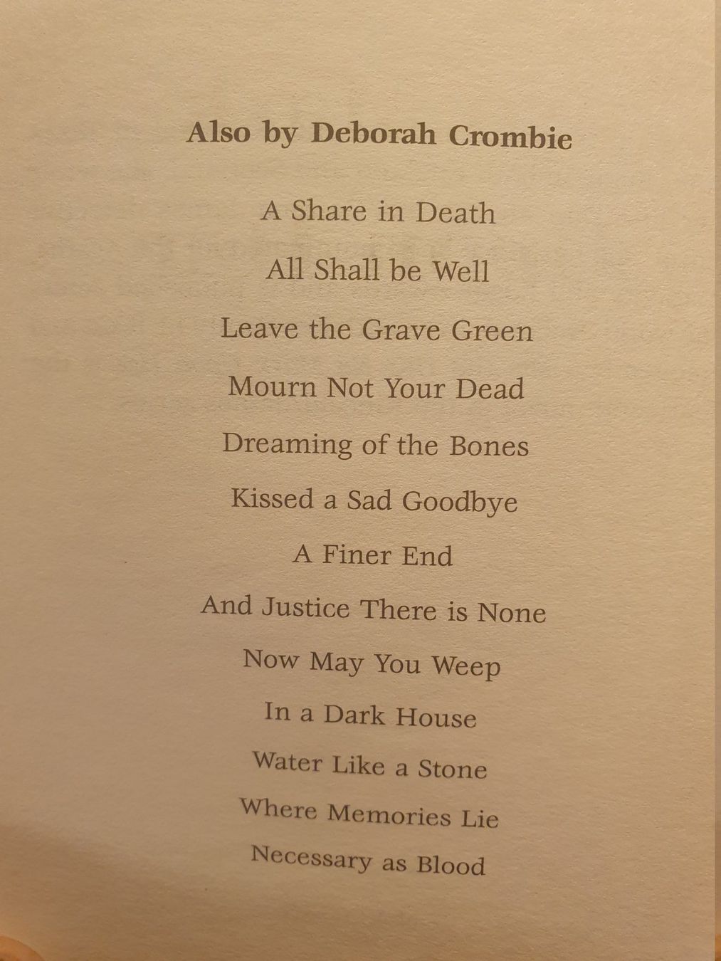Libri: No Mark Upon Here - Deborah Crombie – Usato da Zürich venduto da loosebone 2