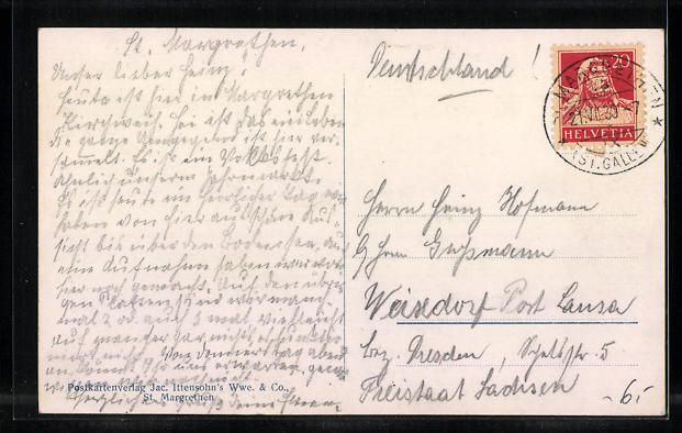 Cartoline postali: St. Margrethen, Ortsansicht mit Kirche u – Usato da Berlin venduto da bartko-reher 1
