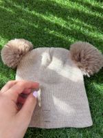 Mütze Moonlight beige mit zwei Bommeln