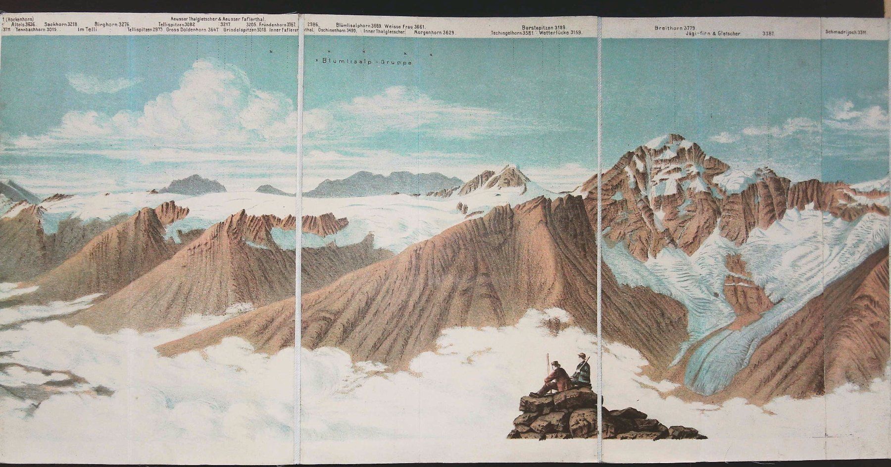 Landkarten & Atlanten: Beichgrat Wallis Panorama von Simon 1887 – Gebraucht aus Rafz von Helvet32 2