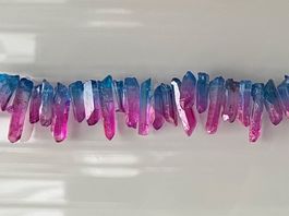 Kristallspitzen zum Auffädeln blau/pink