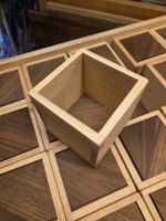 Holzbox, Stifthalter handgefertigt 10x10cm Ahorn Nussbaum
