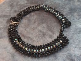 Raffinierter Vintage Perlen Kragen Kette Collier 60er Jahre
