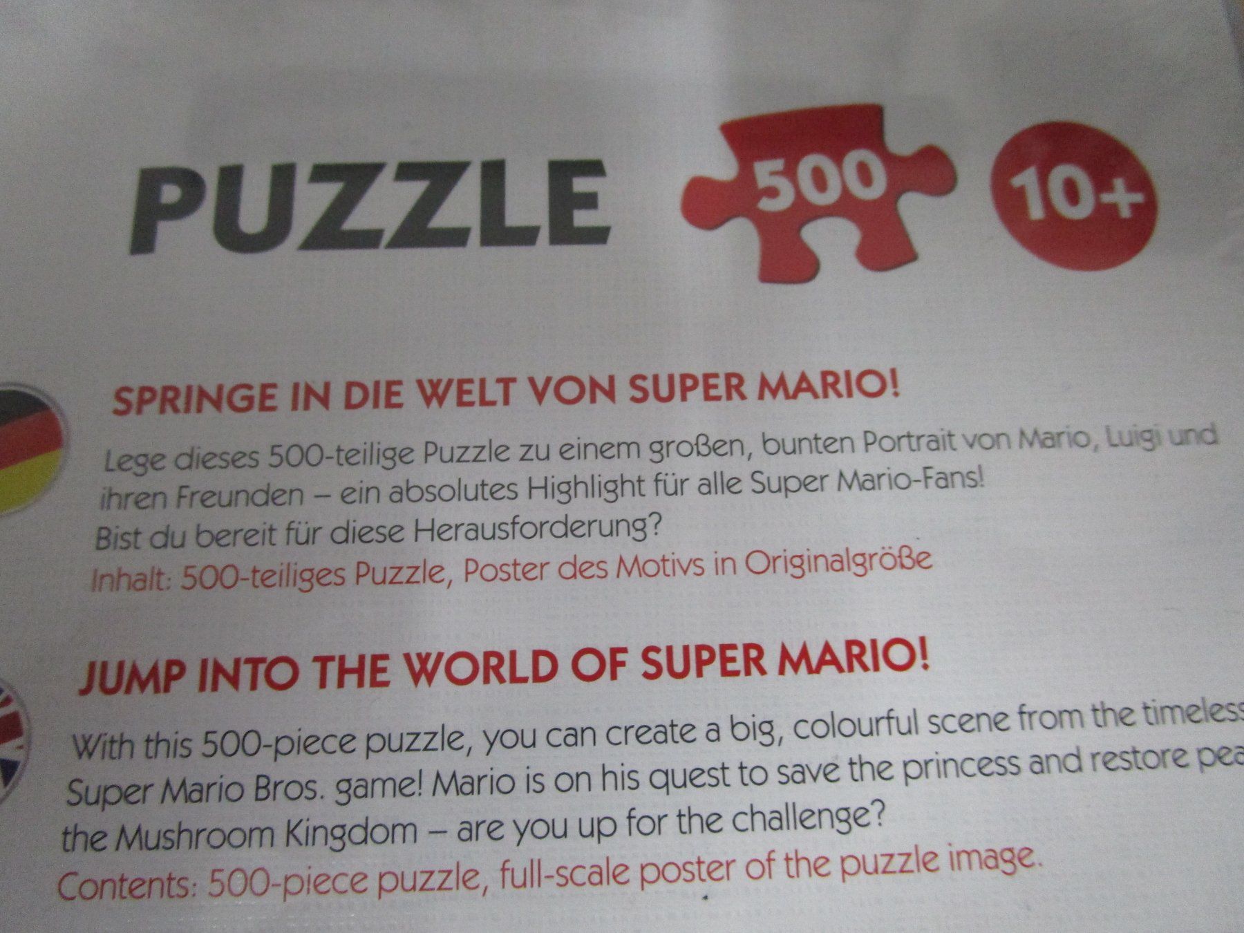 Puzzle: Puzzle Nintendo Super Mario Bros High Jumper NEUWARE – Nuovo e nell'imballaggio originale da Goldau venduto da agestuffer 3