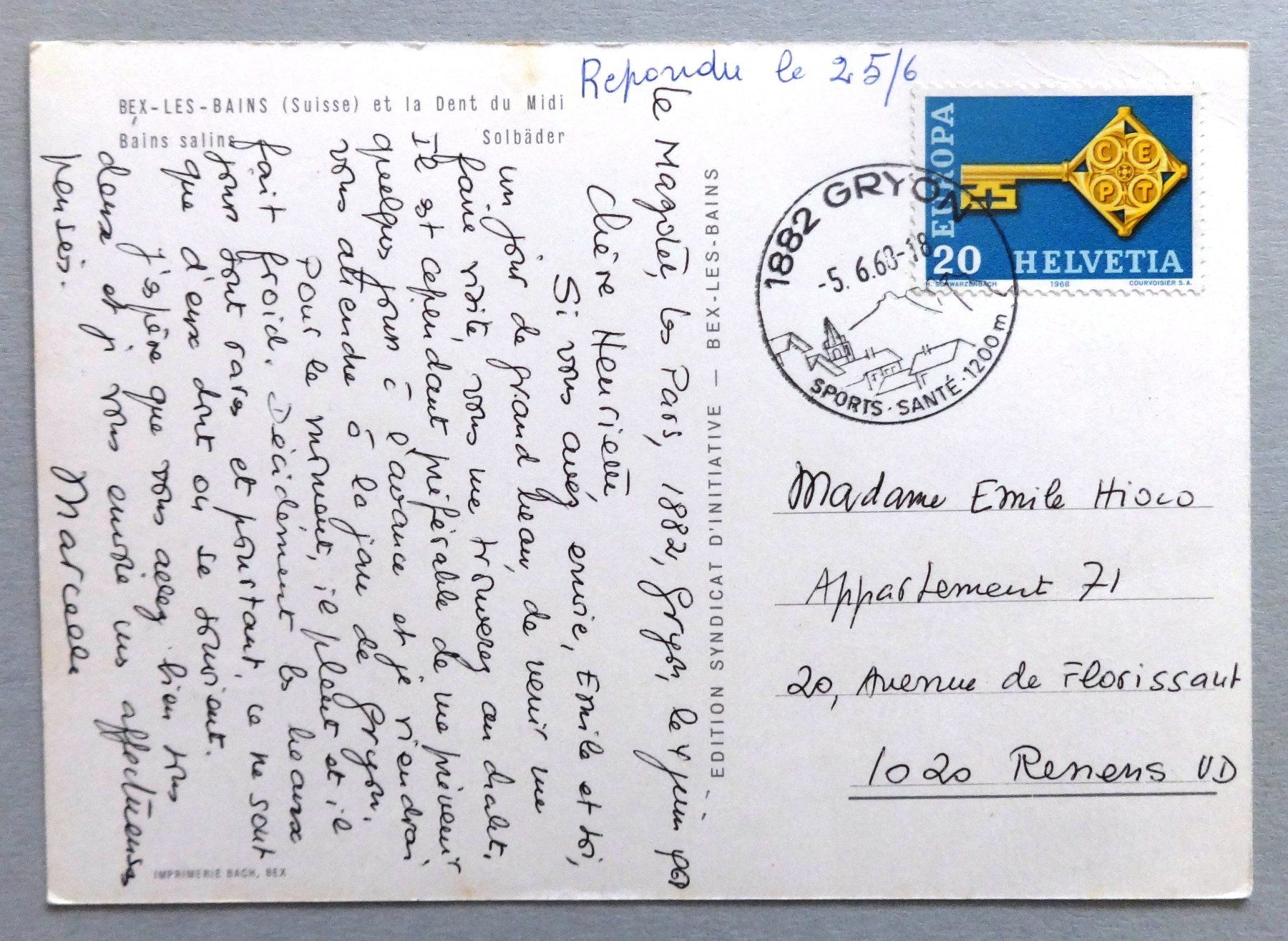 Cartes postales: Bex-les-Bains et la Dent du Midi – D'occasion à Fétigny par Billy2miny 1