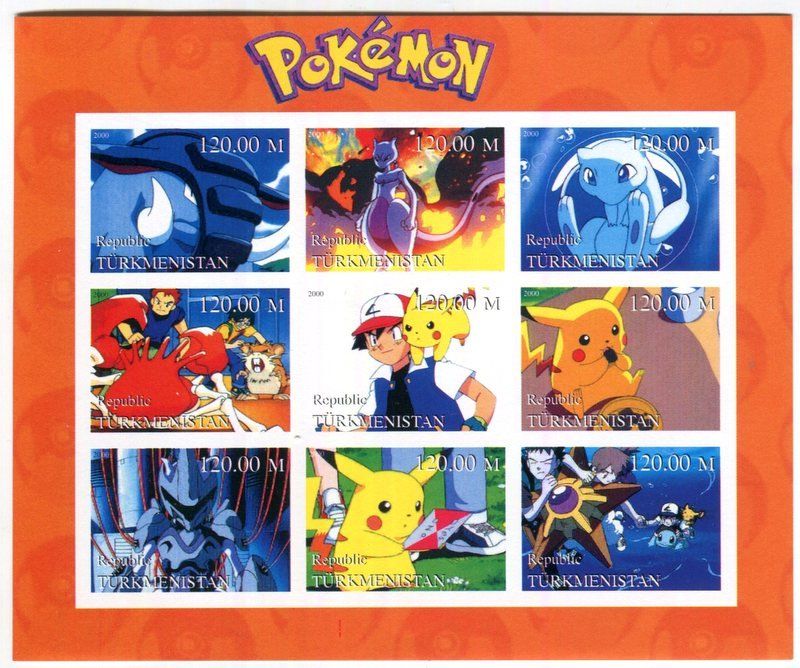 Tutti i francobolli: Block "Pokémon". Turkmenistan – Nuovo e nell'imballaggio originale da Basel venduto da Butsch5