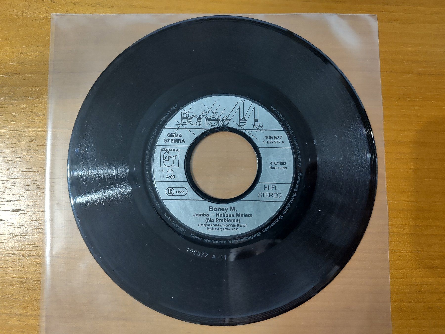 Dischi in vinile: VINYL SINGLE 7" BONEY M. - JAMBO - HAKUNA MATATA – Usato da Landquart venduto da Chrigi88