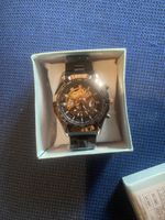 Herren Automatikuhr Roségold Schwarz Chronograph neu