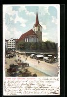 AK Herisau, Marktplatz und Kirche, 1902