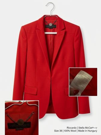 Stella McCartney Blazer rot 100% Wolle Grösse 38 ungetragen
